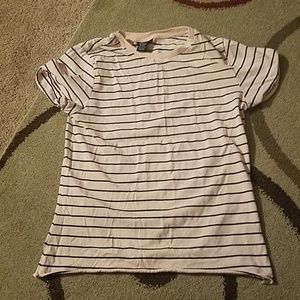 Pink shirt with black stripes